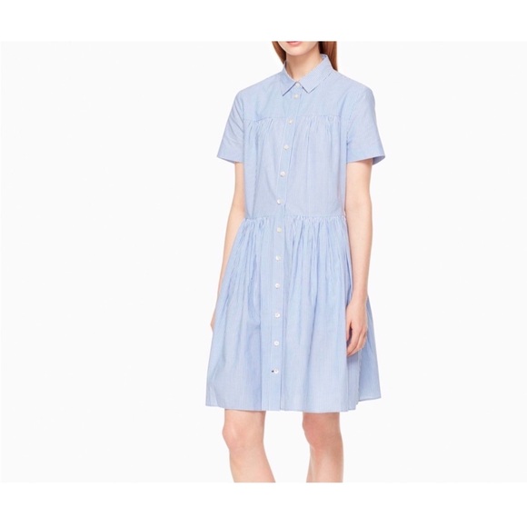 Kate Spade Poplin Striped Shirt Swing Dress - Picture 2 of 5